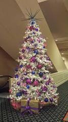 A Christmas tree with decorations