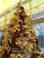 A Christmas tree with decorations