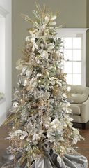 A white christmas tree with decorations